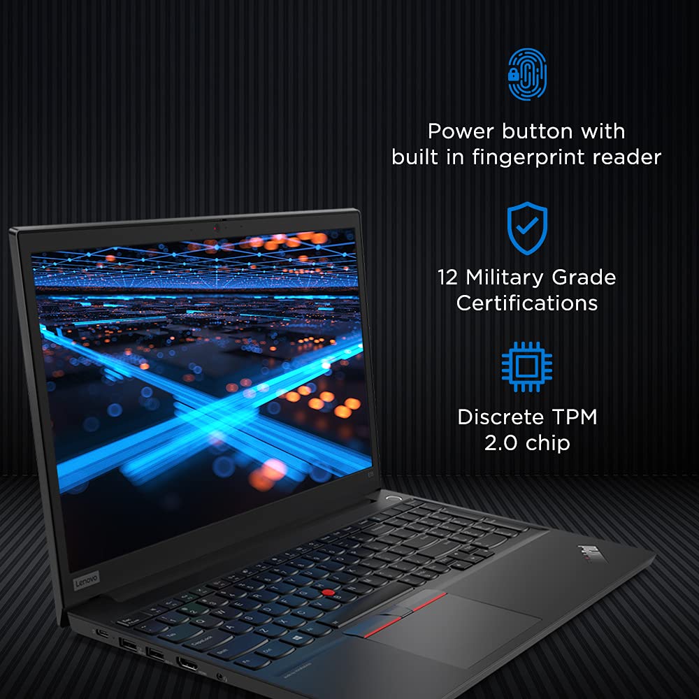 Lenovo ThinkPad E15 Intel Core i5 11th Gen 15.6" (39.62 cm) FHD IPS Thin and Light Laptop (8GB RAM/512GB SSD/Windows 11 Home/MS Office H&S 2021/Iris® Xe Graphics/Backlit/FPR/Black/1.7 kg),